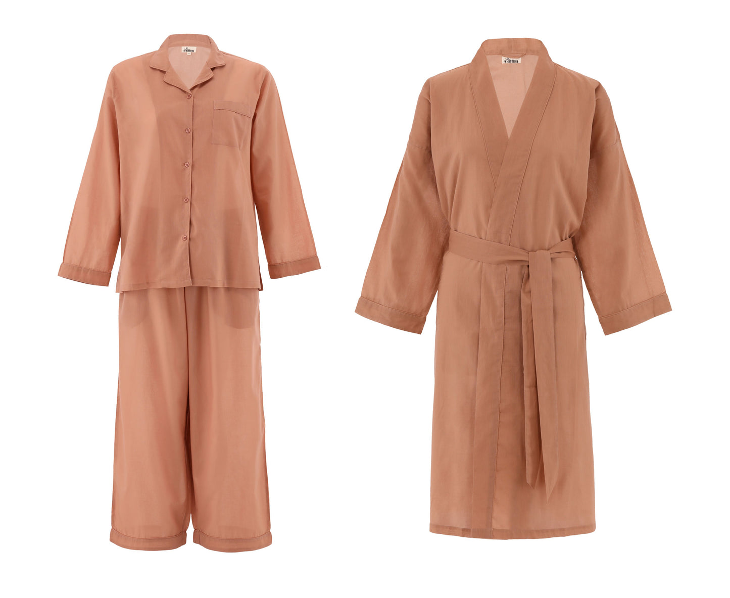 Eid Offer Brown Long PJ + Robe (Free Size)