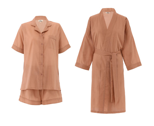 Eid Offer Brown Short PJ + Robe (Free Size)