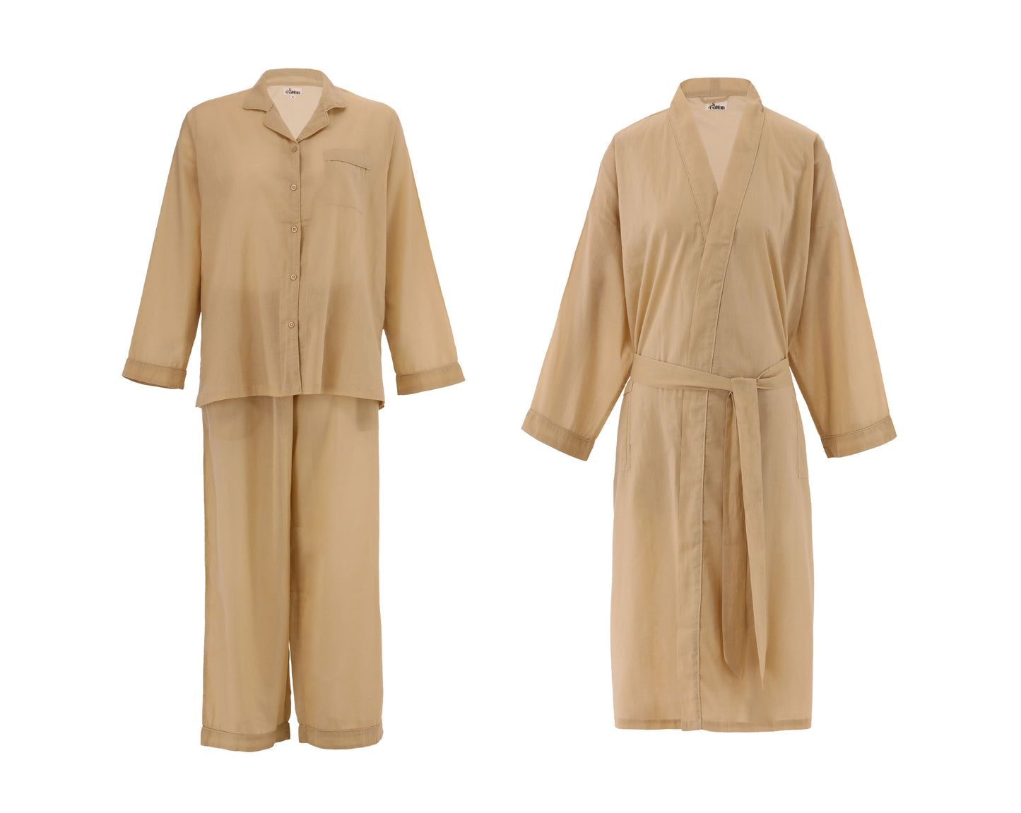 Eid Offer Beige Long PJ + Robe (Free Size)