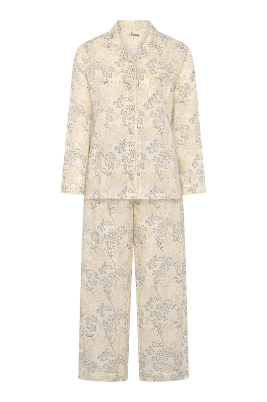 Printed Beige Long PJ Set