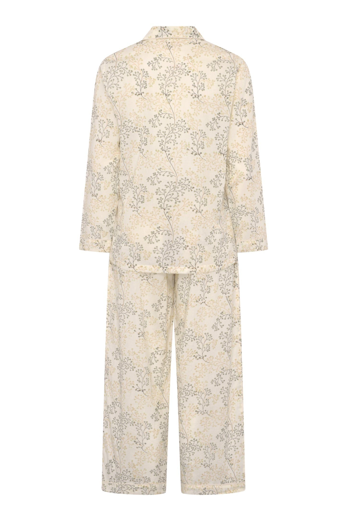 Printed Beige Long PJ Set