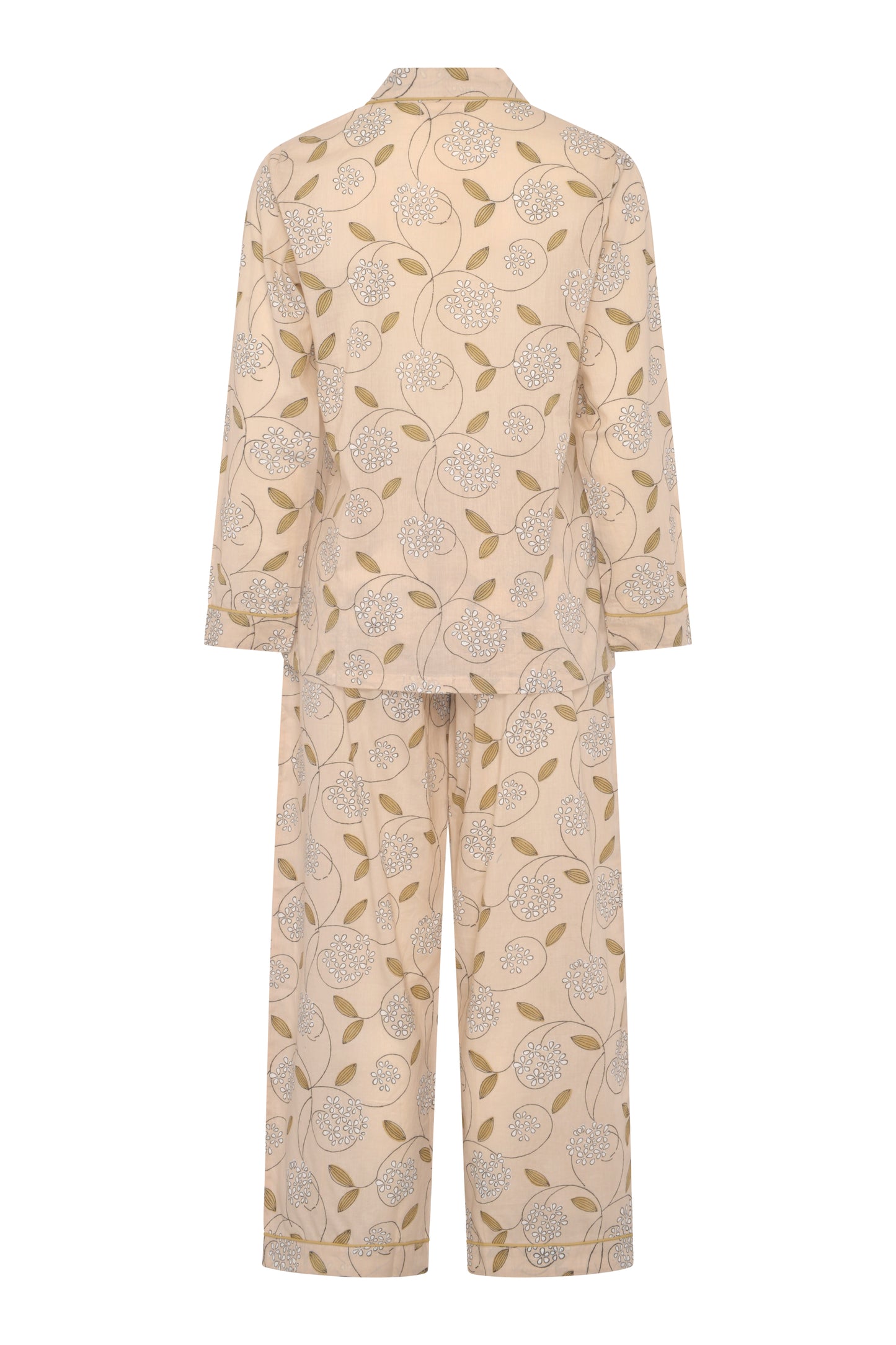 Printed Cream Long PJ Set